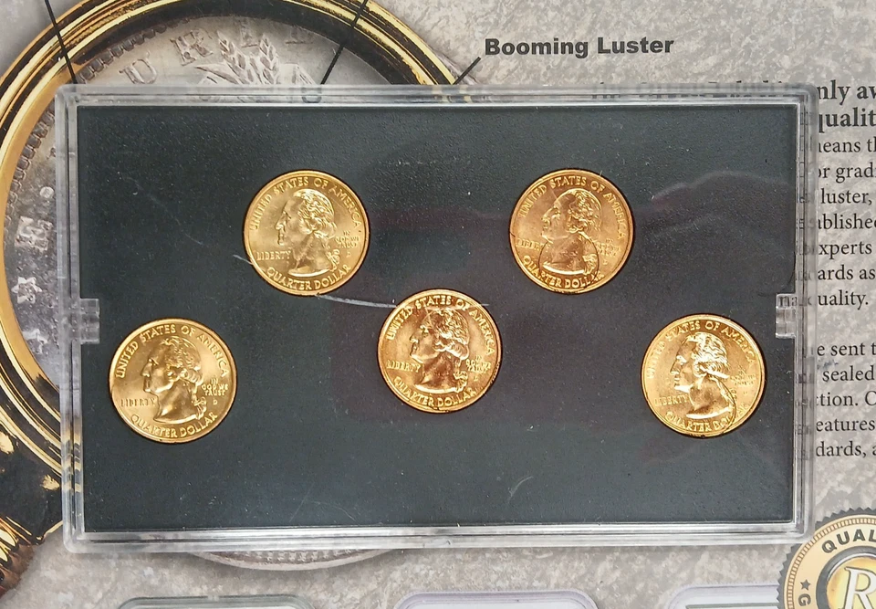 2004 Gold Edition State Quarter Collection 5 coin set   TP-10038 - Image 2 of 4