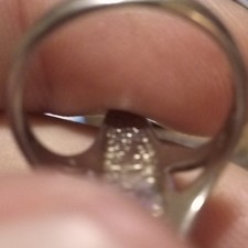 Silver Tone Asymmetrical Swirl Inlay Band Rin...