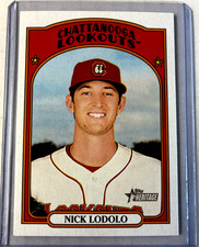 2021 Topps Heritage Minor League #139- Nick Lodolo Rookie Rc Card. rookie card picture