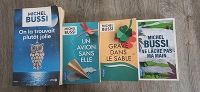 MICHEL BUSSI - KONVOLUT 4 BÜCHER - EIN FLUGZEUG OHNE SIE - GRAVIERT IM SAND ETC...