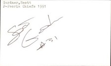 Scott Gardner Signed 3x5 Index Card Cut Chiefs Autograph Den