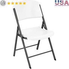 Folding Heavy Duty Plastic Chairs Comfortable Sturdy 500lb Indoor Outdoor 2-Pack