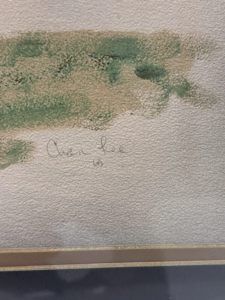 Pintura Acuarela Gallo Asiático, Chan Lee, Raro Genuino Vintage Arte Regalos Foto 4 de 4