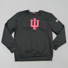 Colosseum Indiana Hoosiers Mens XL Black Performance Crewneck Sweatshirt IU Logo