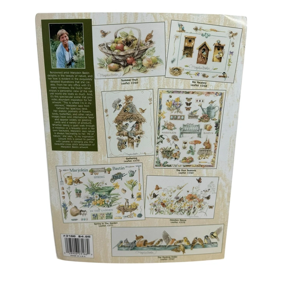 Vintage LEISURE ARTS Spring Joy Marjolein Bastin Cross Stitch Pattern Garden - Image 2 of 3