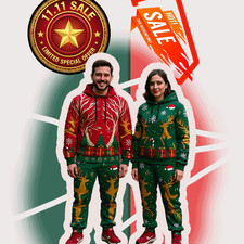 Custom Sublimation Tracksuit Men Women Hoodie Joggers Set christmas xmas set