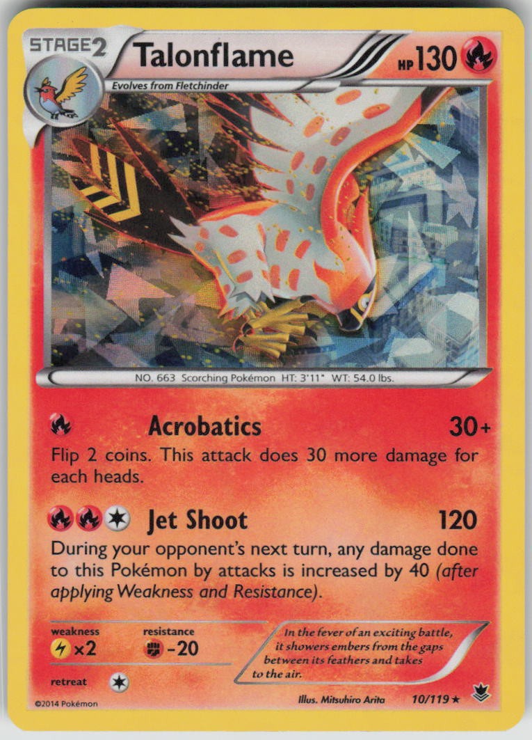 Pokemon Talonflame 10/119 (XY Phantom Forces) Deck Exclusives  Cracked Ice Holo