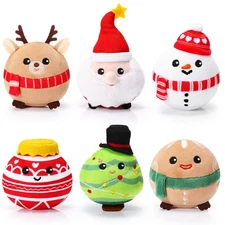 6 Pcs Christmas Plush Ornaments 3.15 Inches Stuffed Santa Snowman Elk Gingerb...