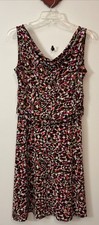 George Stretch Womens Large Colorful Sleeveless Scoop-Neck Midi Dress! A2717