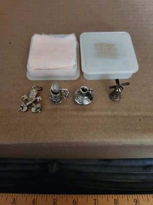 Vintage Sterling Silver Travel Charm Lot of 4 w/ P. Venturi Florence Italy Box
