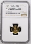 NobleSpirit GOLD 1989 P American Eagle $5 1/10 oz NGC PF 69 Ultra Cameo