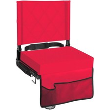 Red Padded Bleacher Seats with Back Support - Large, Foldable & Lightweight