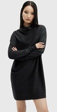 Image of All Saints Black Marl Ridley Dress Size L Brand New With Tags RRP £189