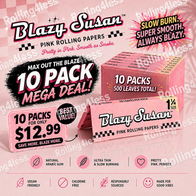 Blazy Susan 1 1/4 Rolling Paper | 10 Packs Deal