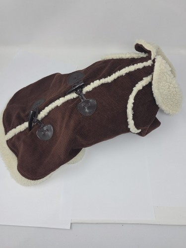 SOFT Brown Corduroy Sherpa Fleece DOG/PET JACKET-SIZE Large Pre-owned
