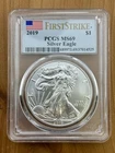 2019 PCGS MS69 American 1oz Silver Eagle $1 First Strike .999