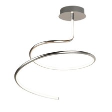 Magic Swirl LED Ceiling Light Satin Silver Modern Spiral Flush Light