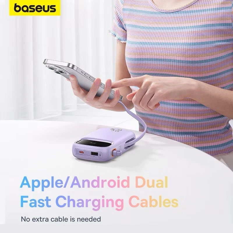Baseus power bank PD Fast charging Built In Dual-Cable Digital (20000 mAh/23.5W) - Image 3 of 4