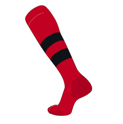 TCK Elite Baseball Football Knee High Striped Socks (G) Red TCK Elite Baseball Football Knee High Striped Socks (G) Red