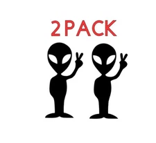 Alien Sticker Vinyl Decal - UFO Space Peace Sci Fi Funny Car Window Bumper Decor