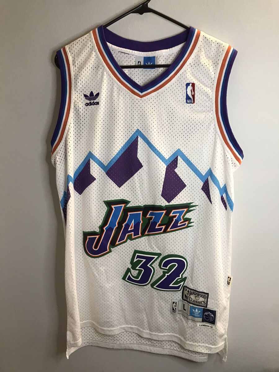 Men's Utah Jazz Karl Malone #32 Adidas Purple 1996/97 Swingman Jersey - Hardwood Classics