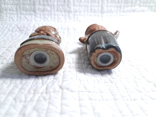Viking Imports Salt and Pepper Shakers Drip Glazed Art Pottery Japan  Boy Girl  - Picture 10 of 10
