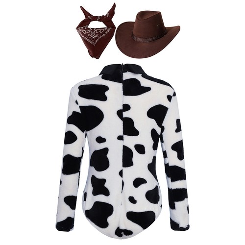 Kids Unisex Outfit Halloween Dress Up Cow Pattern Costume Children Bandanna Hat - Bild 68 von 108