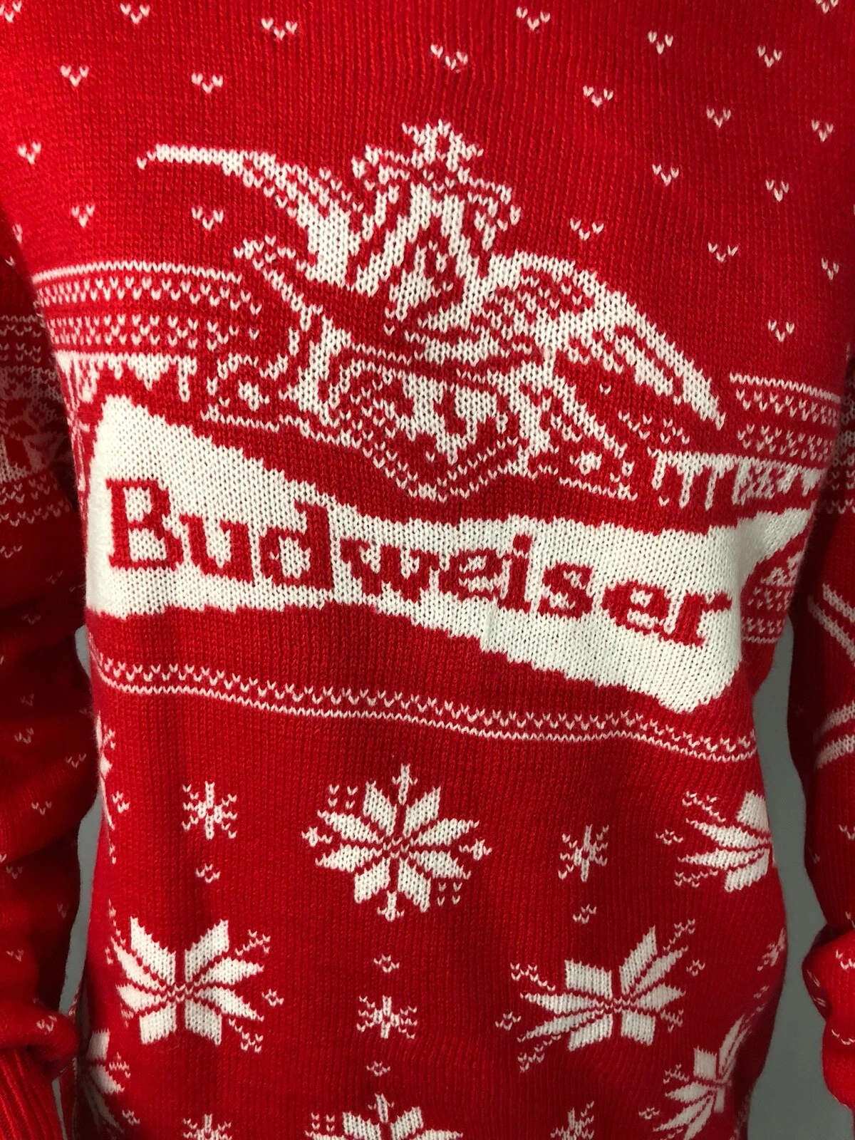 Christmas Sweater - Men's Budweiser Beer - Ugly Holiday Party - Size Small