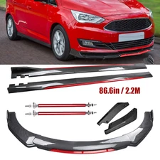 For Ford C-Max 13-18 Front Bumper Lip Spoiler Side Skirt Carbon Fiber Body Kit