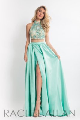 Rachel Allan 6014 Mint Green Stunning Pageant Crop Top Gown Dress sz 6 |  eBay