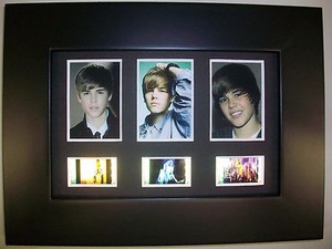 JUSTIN BIEBER Framed Trio Movie Film Cell Memorabilia Piece Collectible Gift