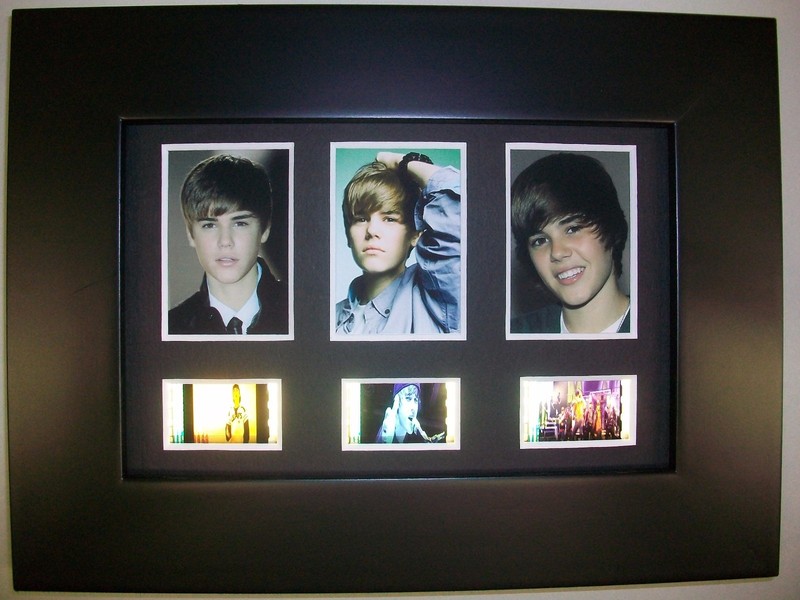 JUSTIN BIEBER Framed Trio Movie Film Cell Memorabilia Piece Collectible Gift