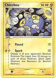 Pokemon EX Hidden Legends  56/101 Chinchou Card