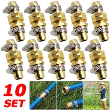 3/4" 5/8" Garden Mender End Repair Water Hose Male Female Connector w/Clamps