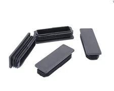 1" x 3" Rectangular Tubing Plugs – Black HDPE Pipe Inserts Snap-In Tube End Caps