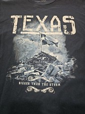 Grunt Style U.S. Texas " Bigger Than The Storm " Men's Large Blue T-Shirt