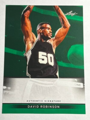 2012 Leaf Metal Green LAMINATE PROOF MISSING AUTO & #/10 David Robinson Spurs
