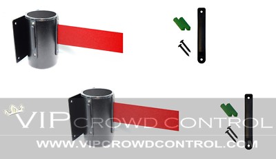 WALL MOUNT STANCHIONS, 2 PCS PACKAGE AISLEWAY 156'' RED BELT, VIP CROWD CONTROL