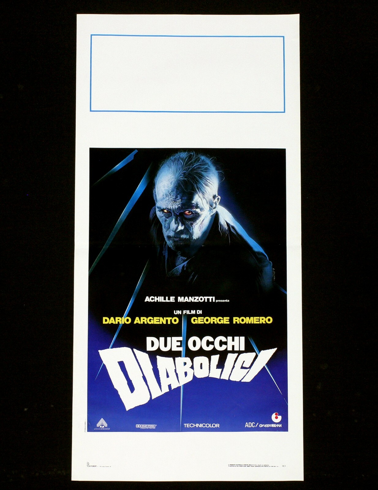 Locandina originale film Due occhi diabolici (1990) - Regia di Dario Argento, George A. Romero