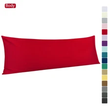 Long Body Pillowcase 100% Cotton Smooth Cool For Side Sleepers Body Pillow Case