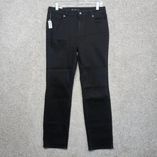 Members Mark Jeans Womens 10 Black Solid Straight Leg Fit High Rise Stretch