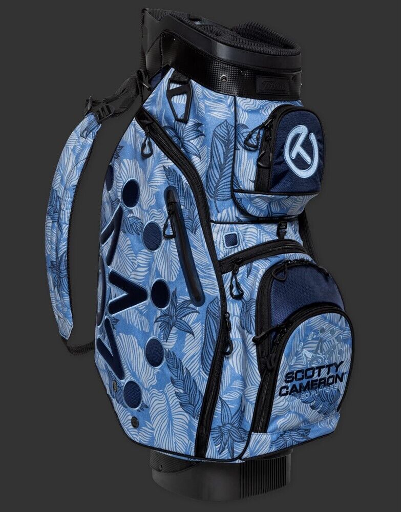 SCOTTY CAMERON Cart Golf Bag - Explorer - Floral - Blue SCOTTY CAMERON Cart Golf Bag - Explorer - Floral - Blue