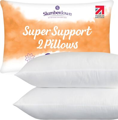 Slumberdown Pillows 2 Pack - Super Support Firm Side Sleeper Bed Pillows for Ne