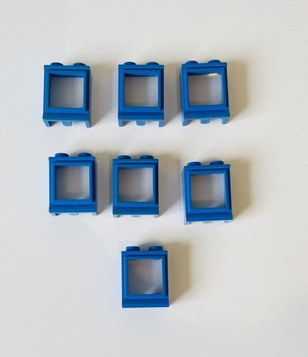 Vintage Lego Blue 2x2 Window with Sill & Glass Part Old Town Train 7026 Job Lot - Picture 2 of 3