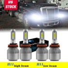 For Freightliner Cascadia 2008-2016 LED Headlight High Low Beam 4x Bulbs Combo