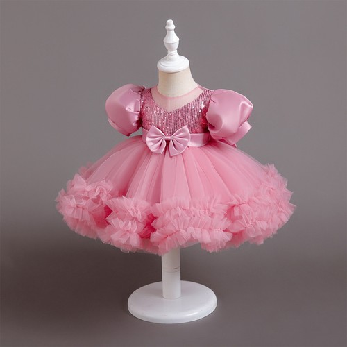 Baby Flowers Girls Sequin Lace Wedding Pageant Party Communion Princess Dress - Picture 14 of 55