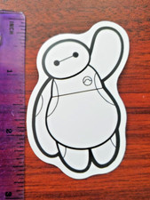 Big Hero 6 Baymax Sticker 2.5" x 2" Black White Vinyl Decal Cartoon