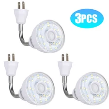 LED Sensor Night Light Motion-Activated AC Outlet Plug-In Wall Stair Lamp Indoor