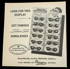 Sans-Sol Sunglasses Vintage Print Ad 1950s Rayex Glasses Beach Eyewear Fashion