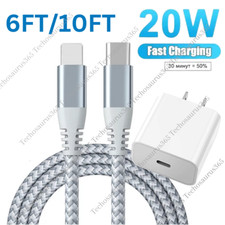 Ungrade 20W Super Fast Charger Type C 6/10FT For iPhone 14 13 12 11Pro Max X XR